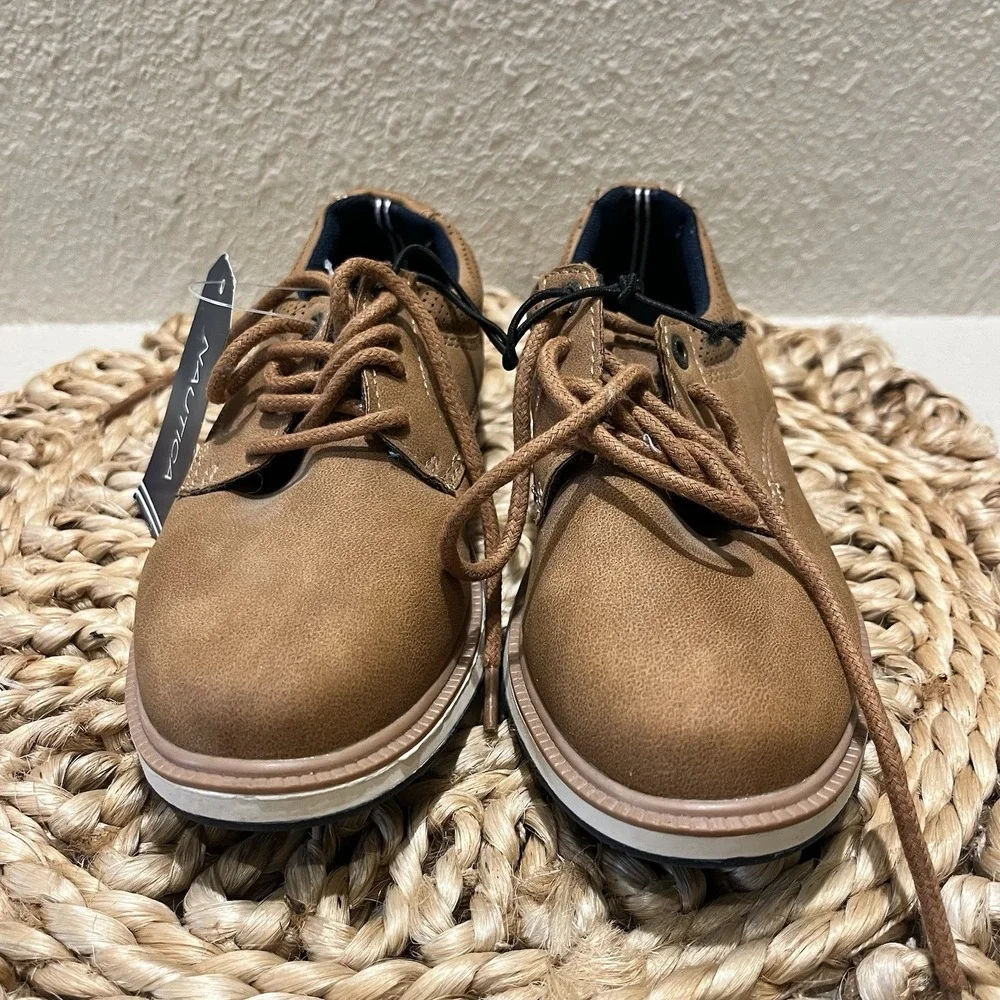 NWT Nautica Faux Suede Brown Oxford Lace Up Boys 13 Classic Formal Party‎ Shoes
